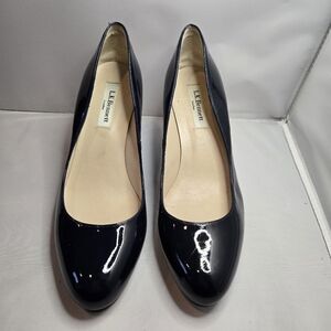 LK Bennett Sybila Navy Patent Leather  Pumps - Size 38